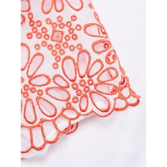 SILVIA TCHERASSI Grace White Scarlet Eyelet Knotted Blouse Size S NEW NWT - Picture 2 of 7